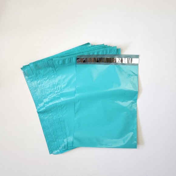 100 - 10"x13" Teal Cyan Blue Self-Adhesive Shipping Poly Mailers Bags - Picture 1 of 4